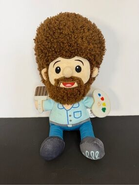 Bob Ross Character Plush Figure Doll Happy Little Painting 10”